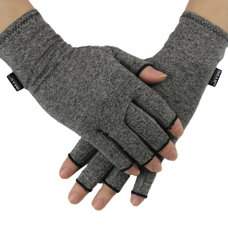 Guantes de compresión de medio dedo para alivio y soporte de la artritis