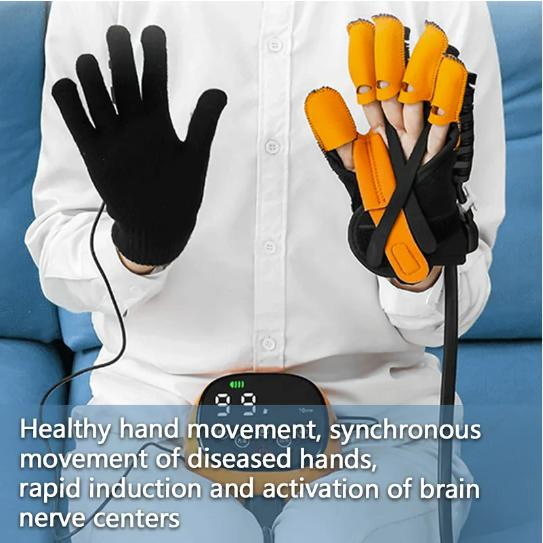 Equipo de terapia de parálisis eléctrica de mano, guantes de robot de rehabilitación para la recuperación de la disfunción de la mano en hemiplejía, entrenador de mano