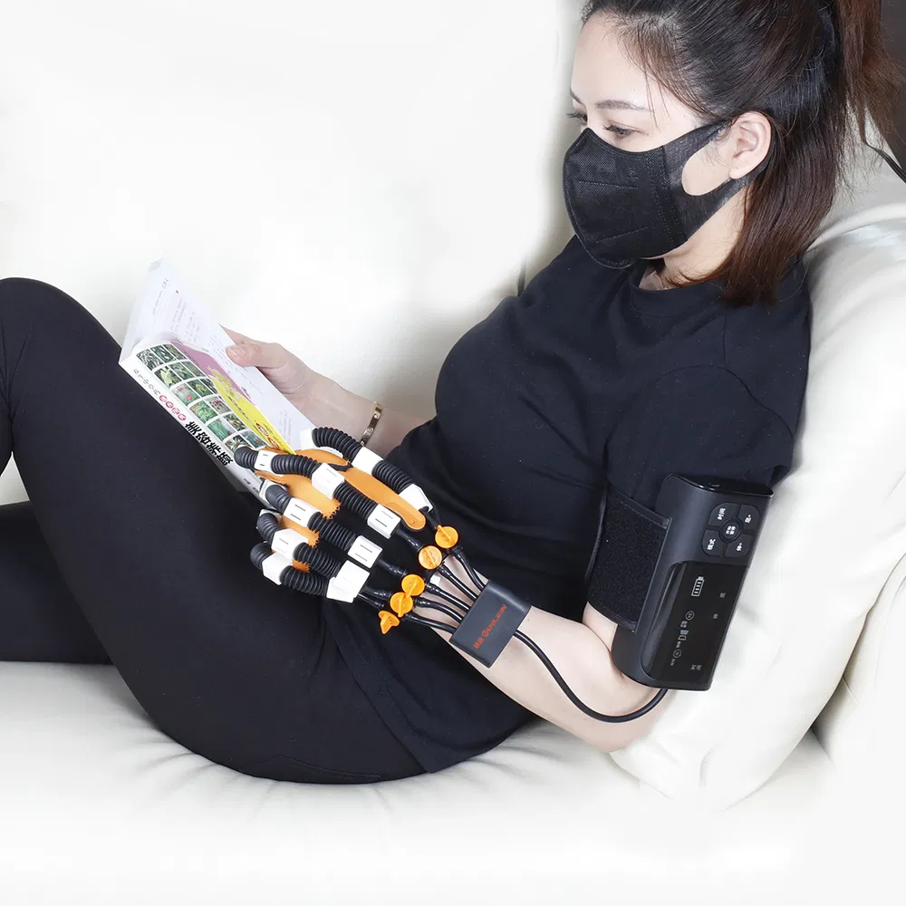 Guantes de robot portátil para la rehabilitación de dedos para ejercicios de mano después de un derrame cerebral