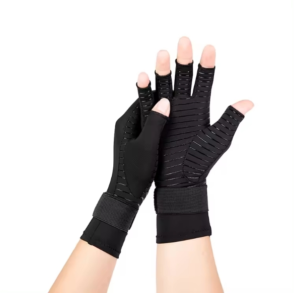 Guantes de compresión infusionados con cobre transpirables, soporte para las articulaciones de las manos en deportes, guantes lavables y reutilizables, ajuste cómodo para uso durante todo el día y alivio de la artritis