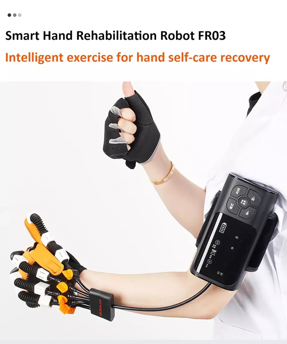 Nueva mano Robot para la rehabilitación de pacientes de parálisis tamaño portátil Dispositivo de entrenamiento de mano