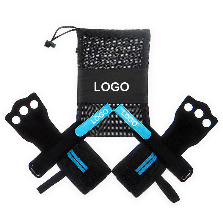 Guantes de cuero para levantamiento de pesas Crossfit, guantes de agarre para entrenamiento con envolturas para muñeca, guantes de gimnasio para dominadas, agarres de fitness para WOD, equipo de calistenia