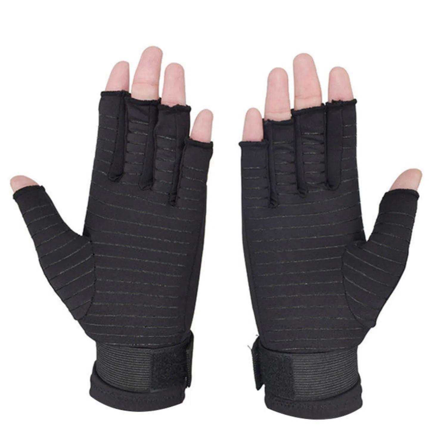 Guantes de compresión para artritis, soporte de guantes de cobre, guantes de media dedo para artritis