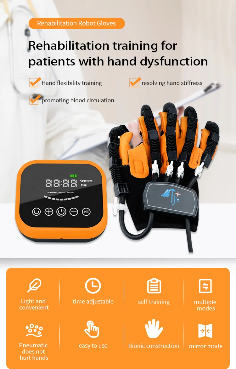 Equipo de rehabilitación de mano, guantes de robot de rehabilitación de mano, accidente cerebrovascular