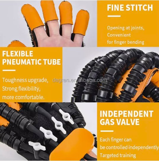 Equipo de terapia de parálisis eléctrica de mano, guantes de robot de rehabilitación para la recuperación de la disfunción de la mano en hemiplejía, entrenador de mano