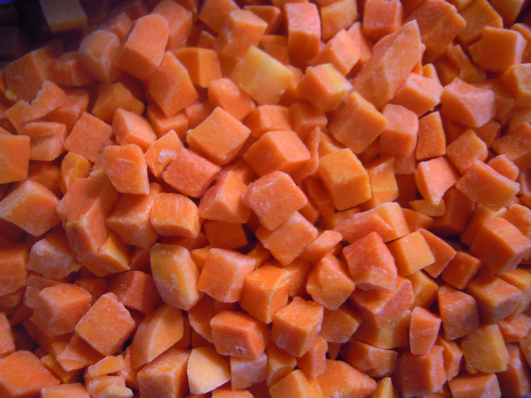 Verduras Congeladas IQF Dados de Zanahoria, 5*5mm, 10*10mm Zanahoria Picada
