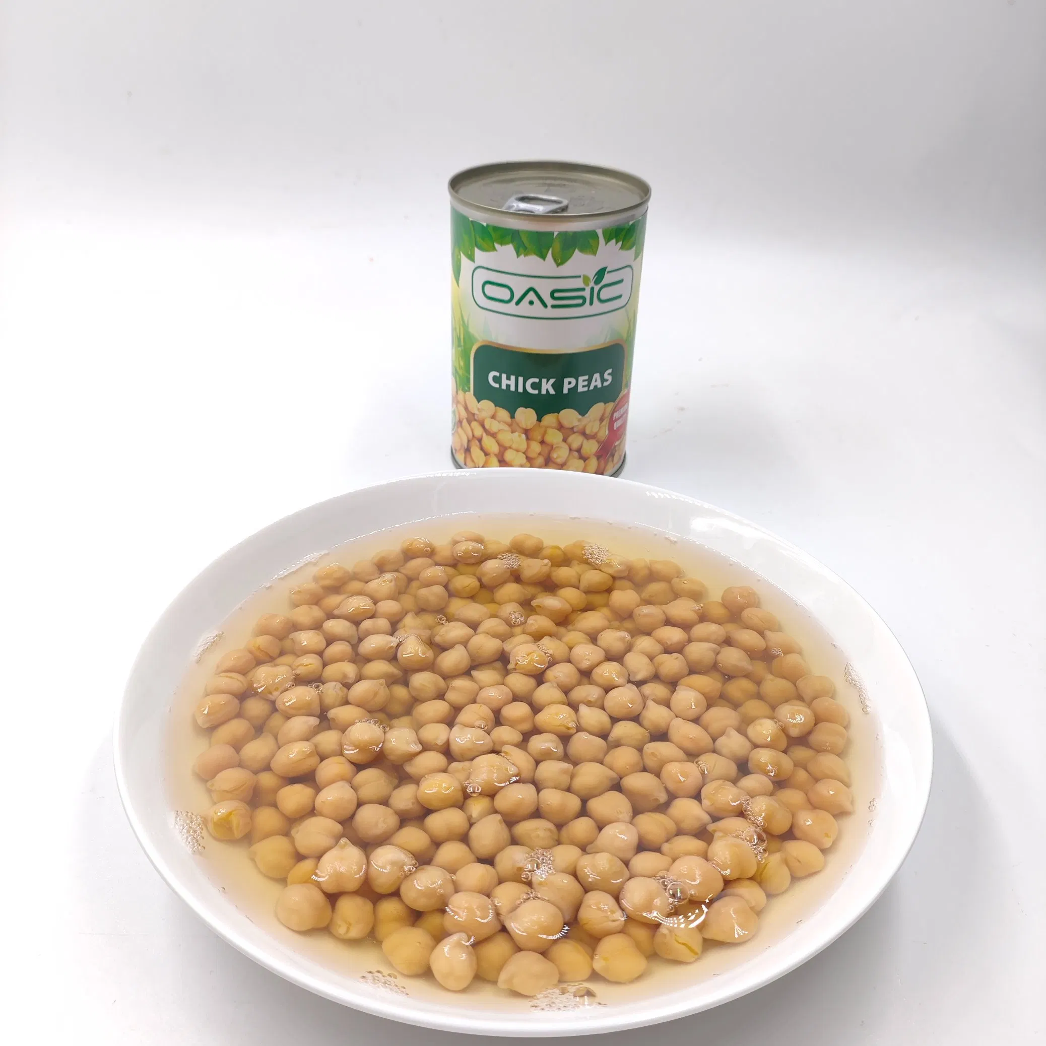Garbanzos enlatados sin BPA, no transgénicos, sin conservantes añadidos para la fabricación de alimentos