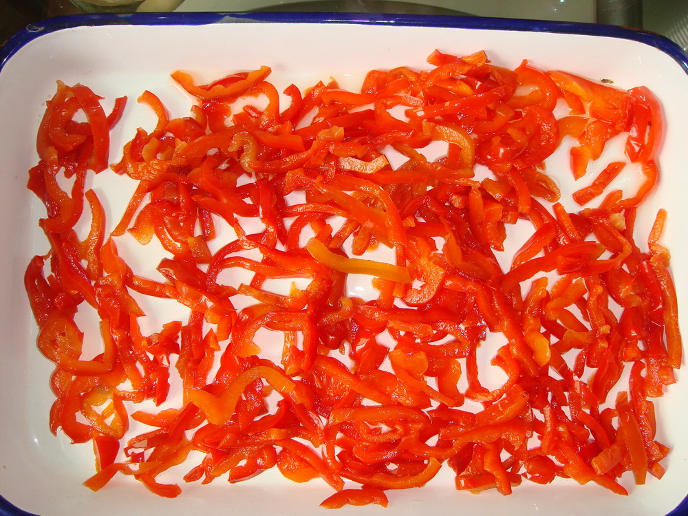 Tiras de pimiento rojo dulce enlatadas originales