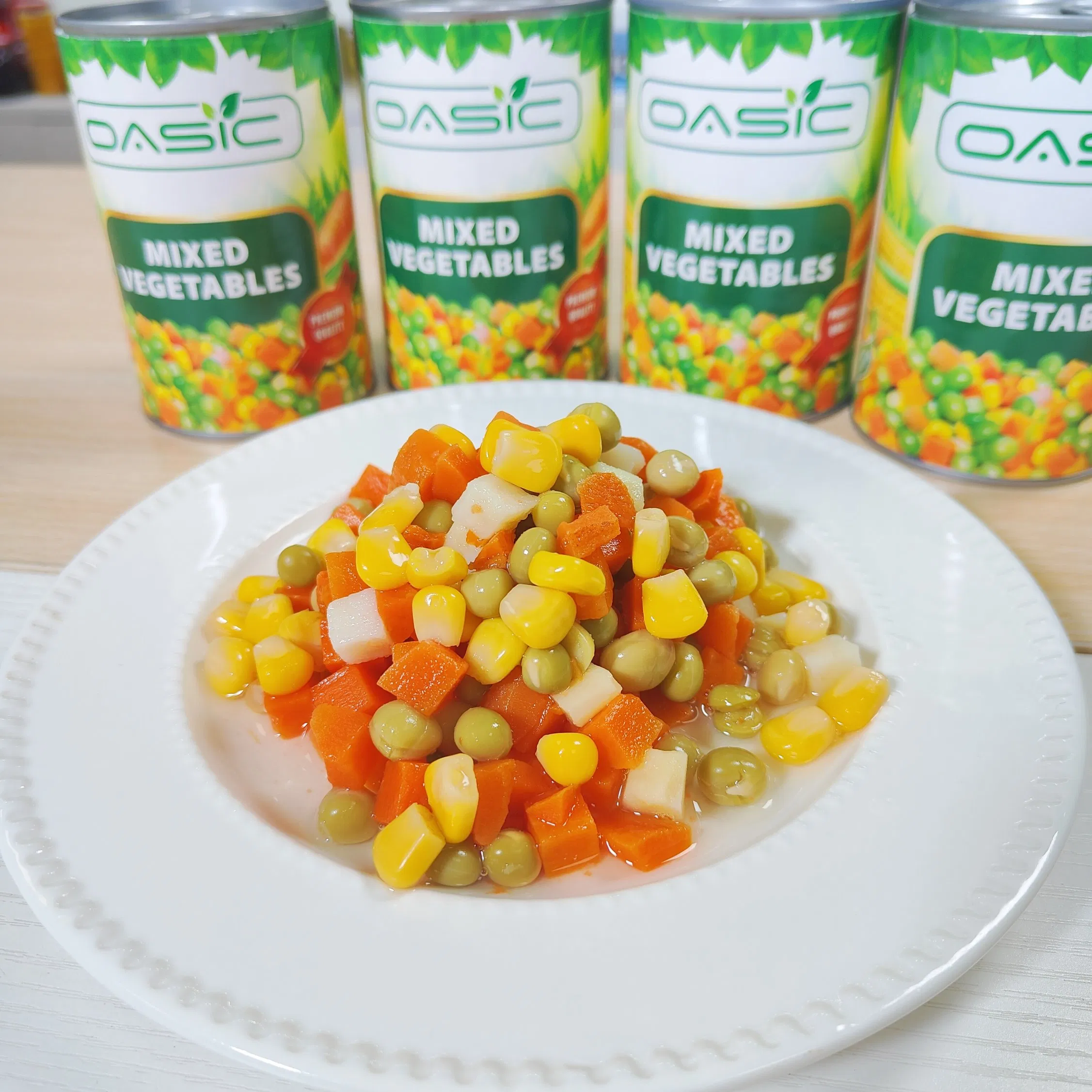 2024 Mejor Precio Verduras Enlatadas Mayorista Suministro China Maíz, Guisantes, Zanahorias