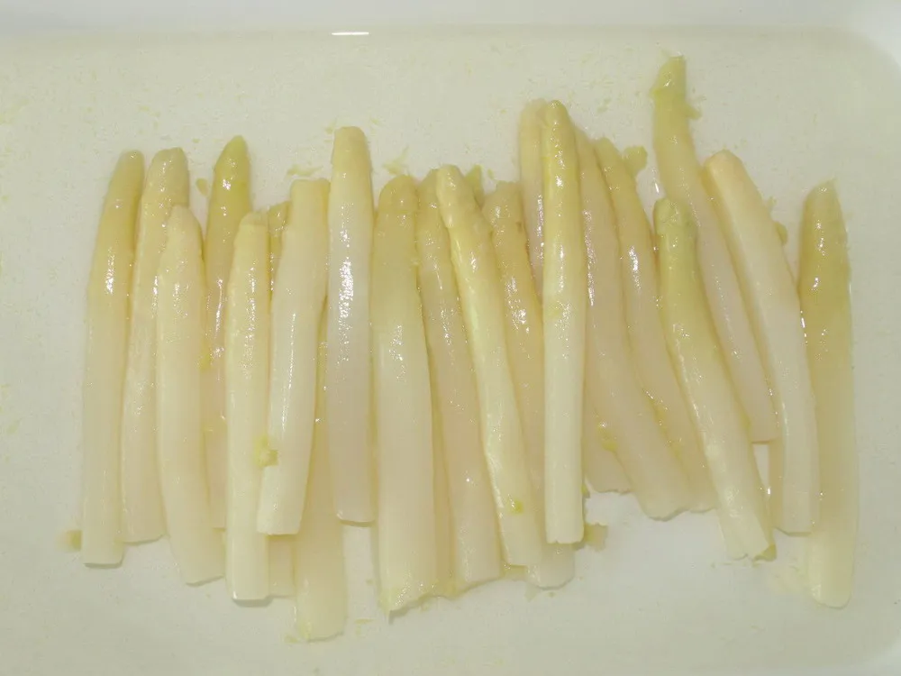 Verduras enlatadas Espárragos blancos enteros 370ml en tarro de vidrio