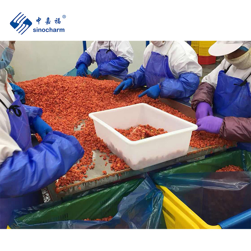Precio de fábrica HACCP de Sinocharm 1kg Pimiento rojo congelado