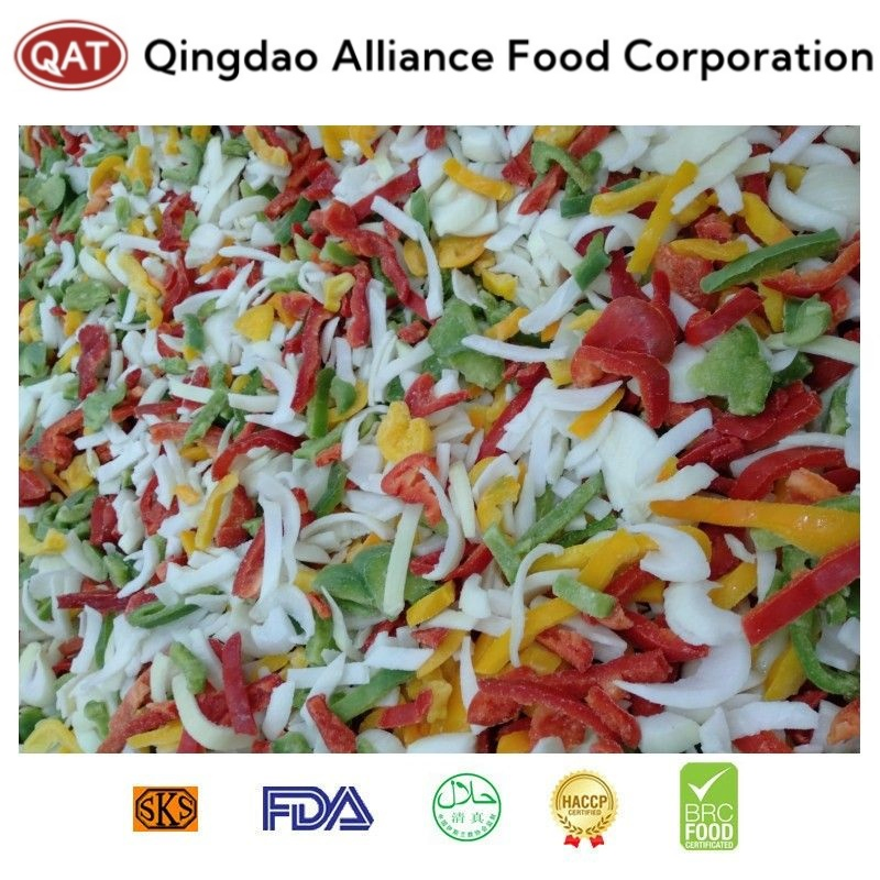Tiras de pimiento mixto IQF vibrantes para delicias culinarias