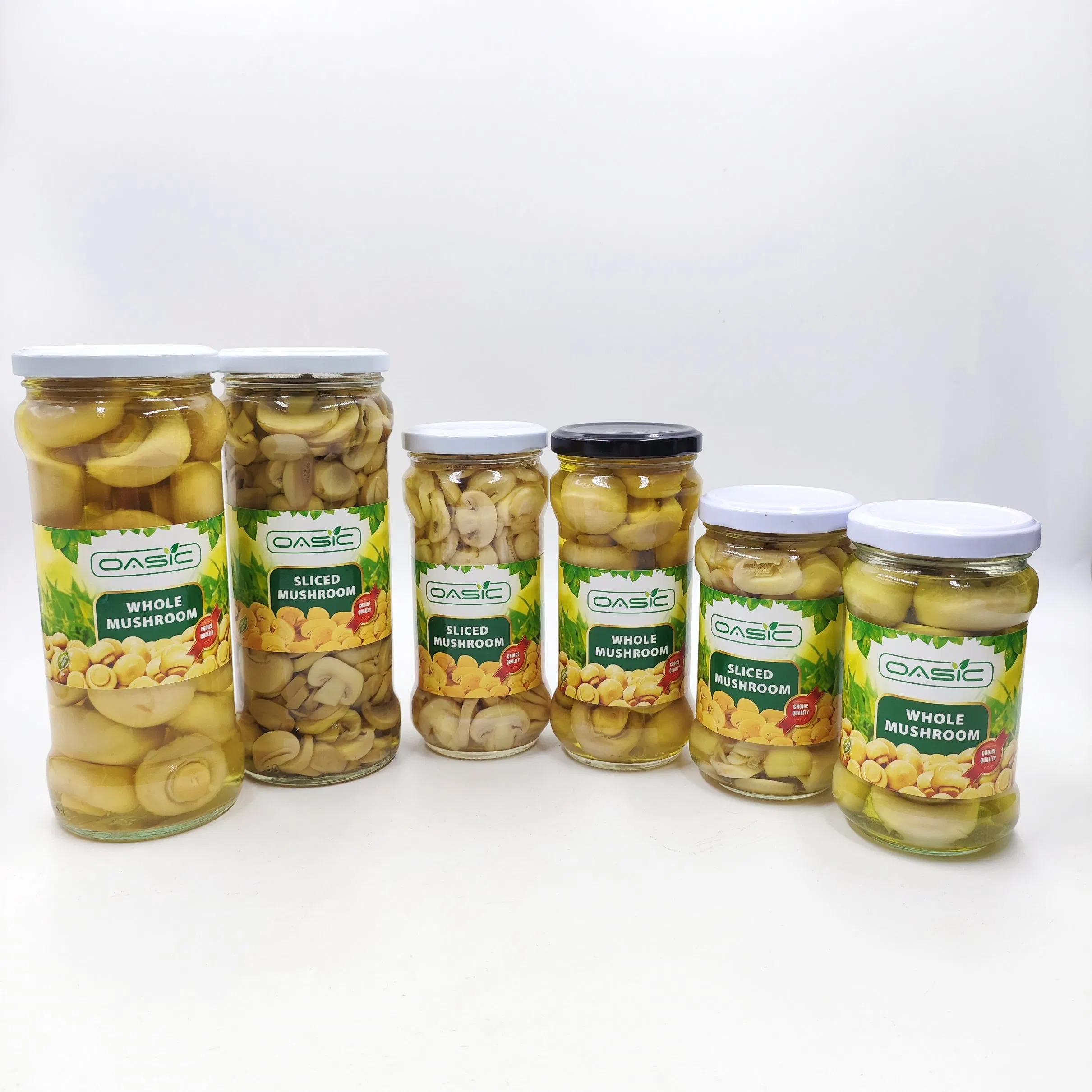 Alimento saludable enlatado de alta calidad, champiñones enlatados enteros en rodajas con precio de fábrica