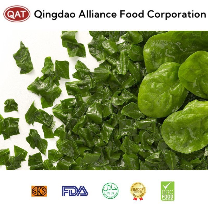 Espinacas picadas congeladas IQF de calidad premium para comidas saludables