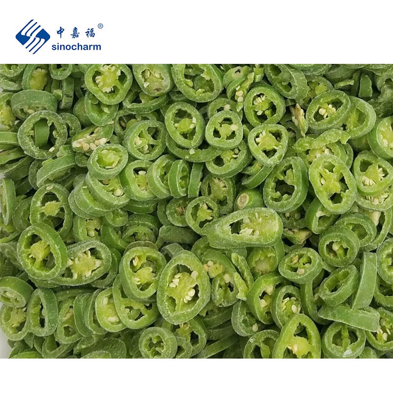 Precio mayorista Sinocharm IQF rodajas de jalapeño pimiento jalapeño congelado