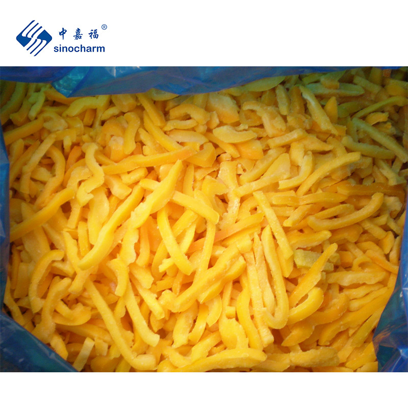 Precio de fábrica de pimientos amarillos IQF Sinocharm 10kg Pimientos congelados al por mayor a granel