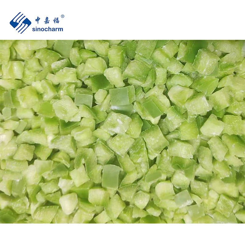 Sinocharm Brc un Proveedor Aprobado 10mm*10mm de Precio Mayorista de Pimiento IQF Dices de Pimiento Verde Congelado