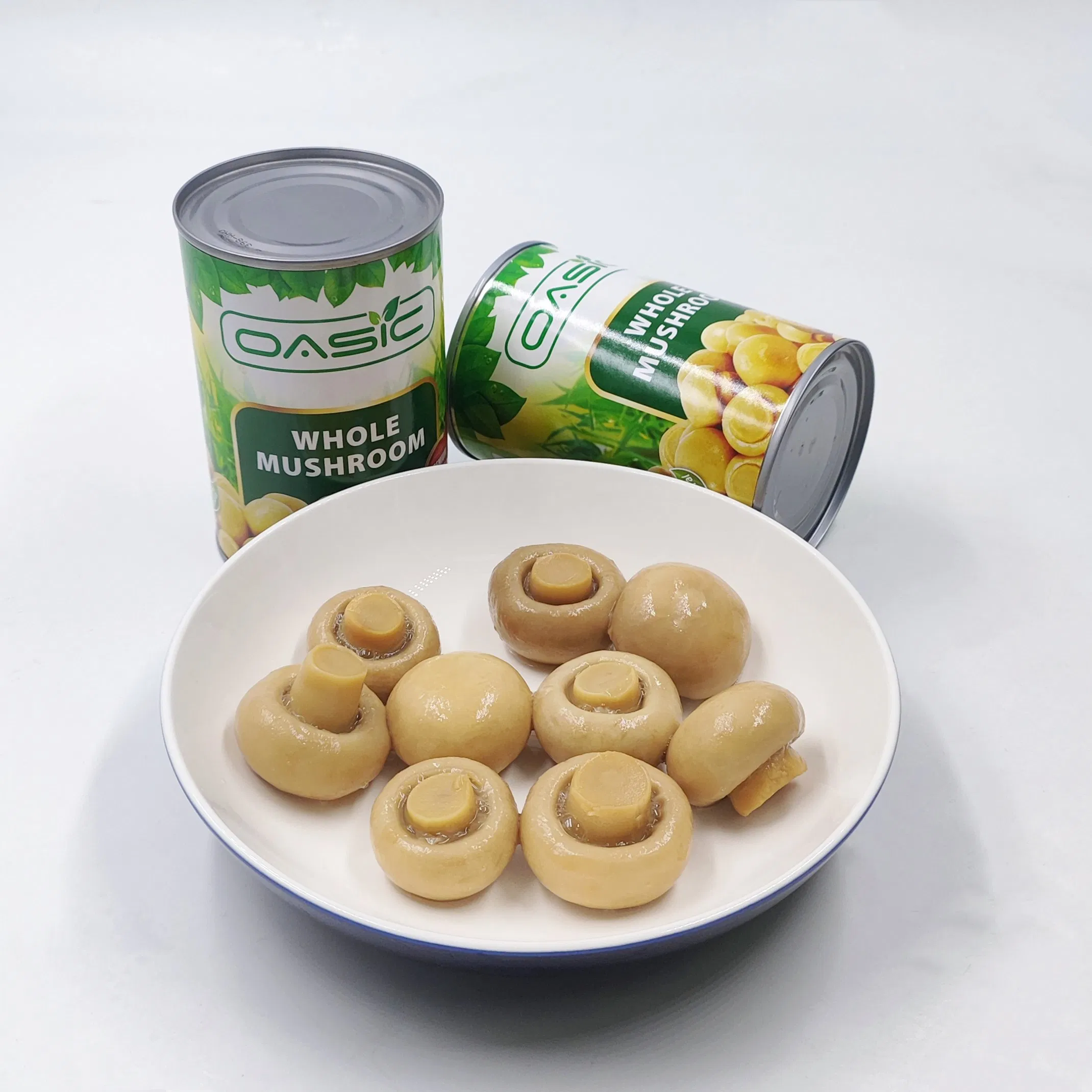 Alimento saludable enlatado de alta calidad, champiñones enlatados enteros en rodajas con precio de fábrica