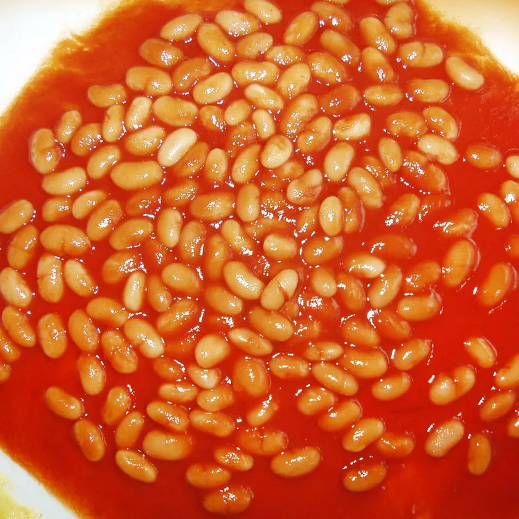 Frijoles blancos enlatados al horno