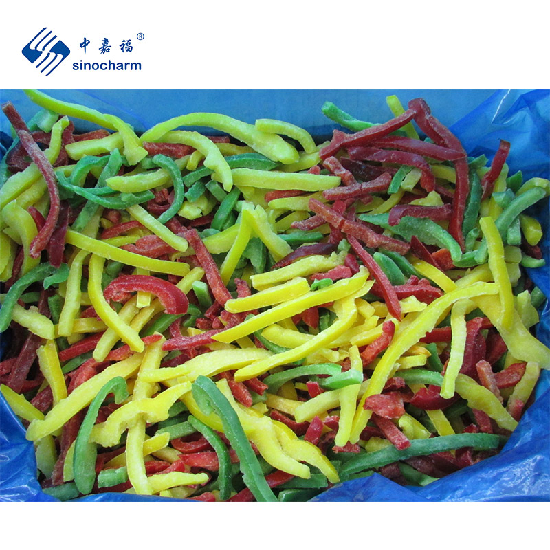 Mezcla de pimientos tricolores congelados en rodajas aprobada por Sinocharm Brc-a