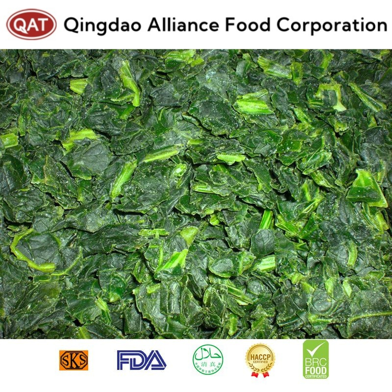 La máxima calidad hoja entera IQF congelado de bloque de Espinacas Las espinacas cortadas en picado grueso paquete comercial