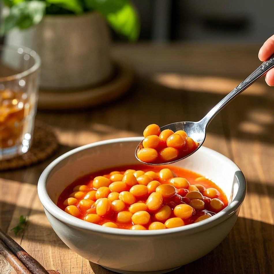 Perfección Rica en Proteínas Frijoles al Horno en Salsa de Tomate