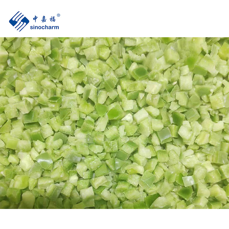 Sinocharm Brc un Proveedor Aprobado 10mm*10mm de Precio Mayorista de Pimiento IQF Dices de Pimiento Verde Congelado
