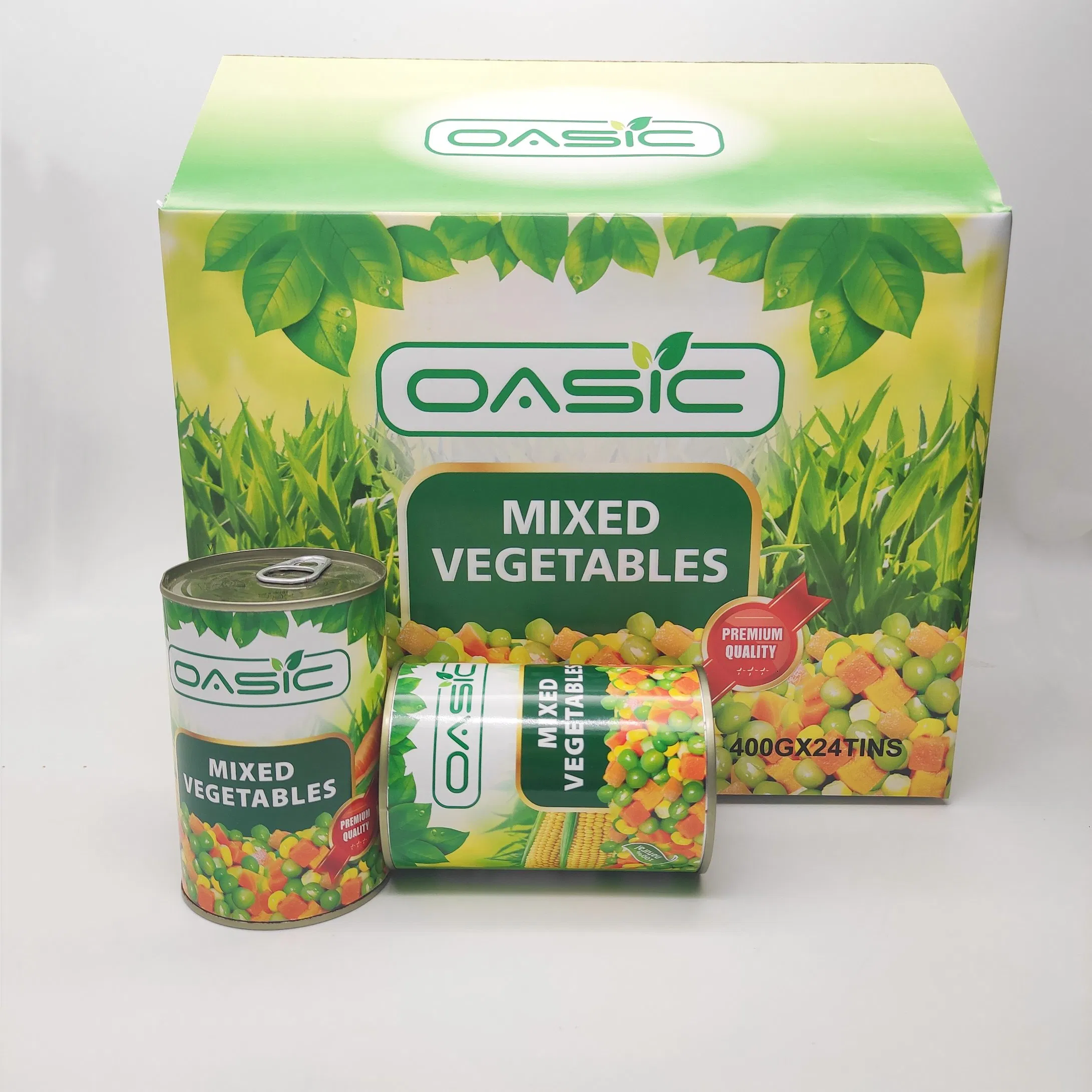 Mezcla de verduras enlatadas de alta calidad, maíz, guisantes verdes, zanahoria al por mayor OEM