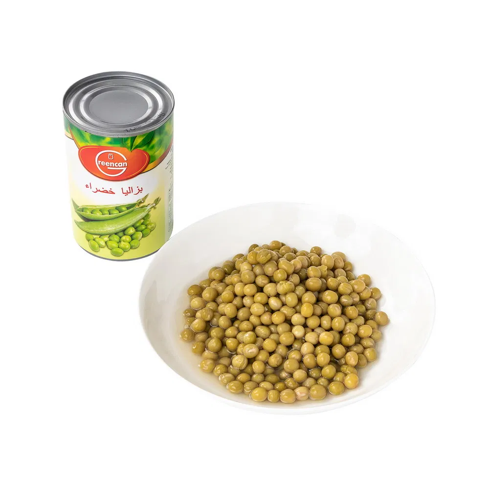 Guisantes verdes dulces enlatados