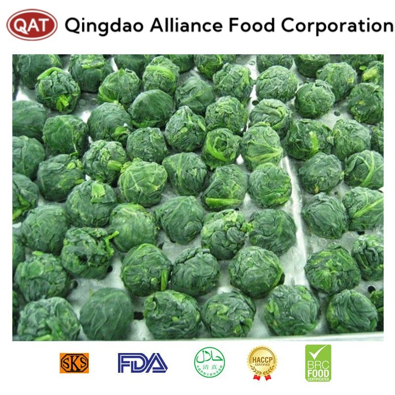 Comercio al por mayor de China a granel bloque congelado IQF Verde espinaca la espinaca picada con Brc Kosher de la FDA