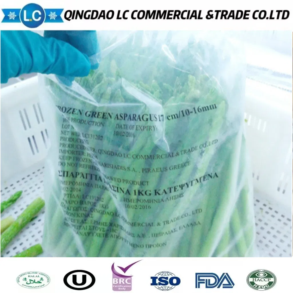 2023 Nuevos espárragos verdes congelados IQF