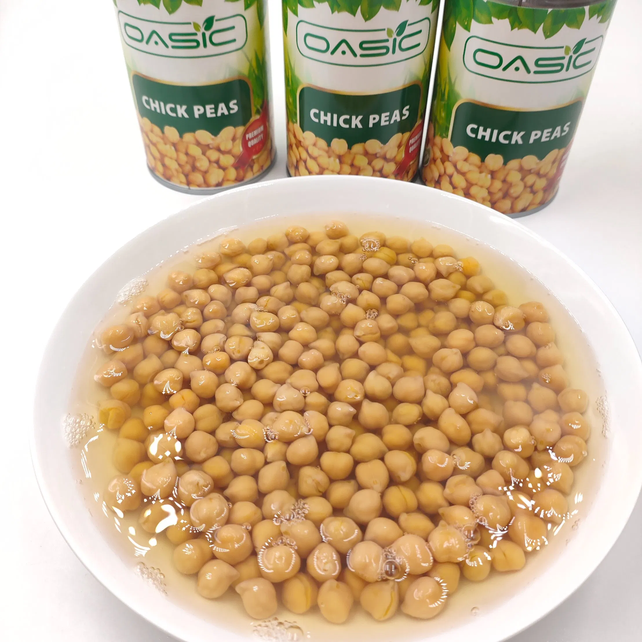 Garbanzos enlatados sin BPA, no transgénicos, sin conservantes añadidos para la fabricación de alimentos