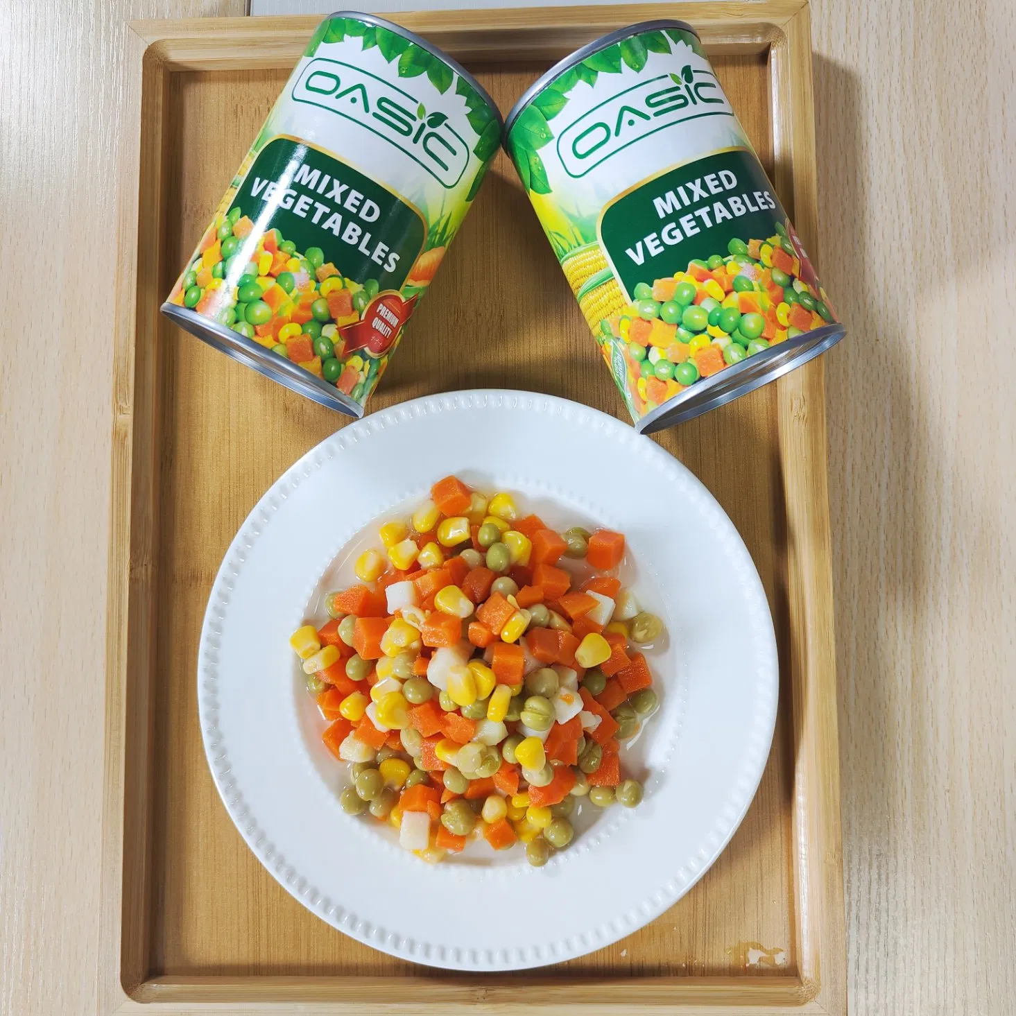 2024 Mejor Precio Verduras Enlatadas Mayorista Suministro China Maíz, Guisantes, Zanahorias
