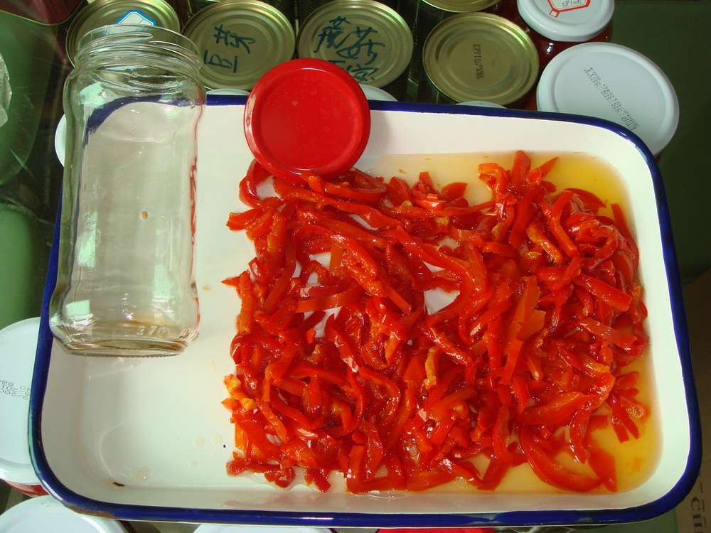Tiras de pimiento rojo dulce enlatadas originales