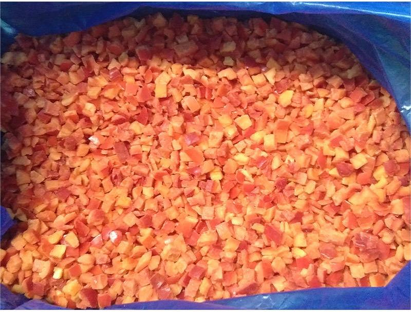 Pimiento morrón en cubos IQF, pimiento morrón congelado