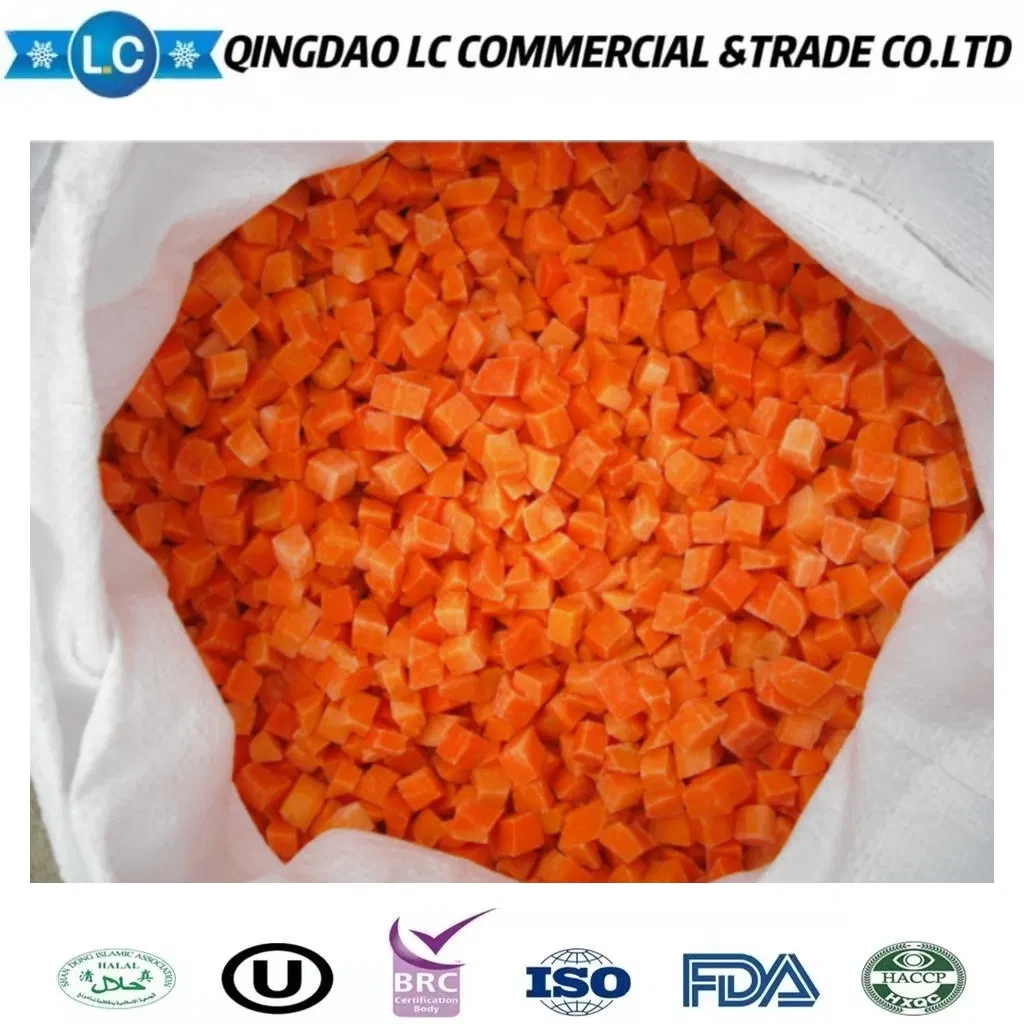 2022 Zanahoria Diced IQF Congelada de Buena Calidad y Gran Cantidad Grado A para Exportación