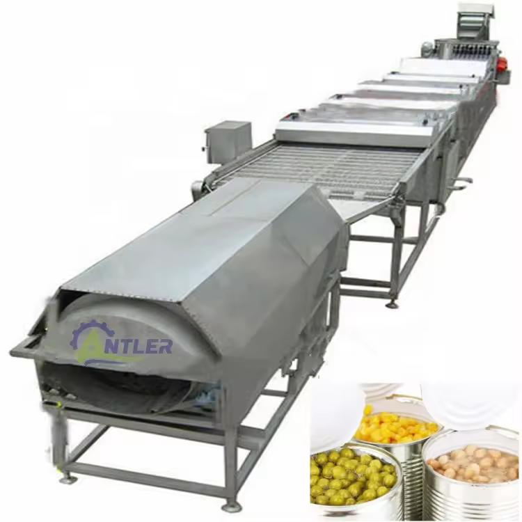 Línea de procesamiento automático de enlatado de maíz joven, línea de producción de frijoles horneados enlatados, garbanzos y soya