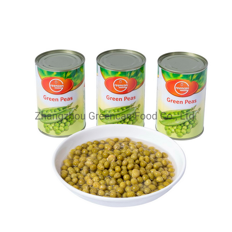 Frijoles enlatados Guisantes verdes enlatados con etiqueta privada 425g