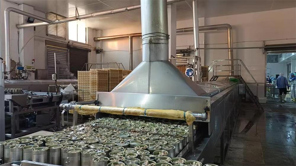 Proceso de vaporización al vapor de conservas Kekor Food — control de temperatura