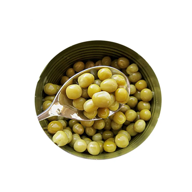 Guisantes verdes enlatados frescos en salmuera verduras enlatadas