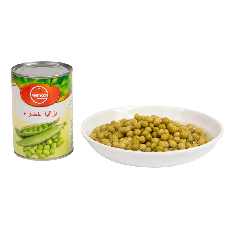 Frijoles enlatados Guisantes verdes enlatados con etiqueta privada 425g