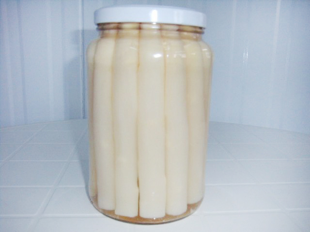 Verduras enlatadas Espárragos blancos enteros 370ml en tarro de vidrio