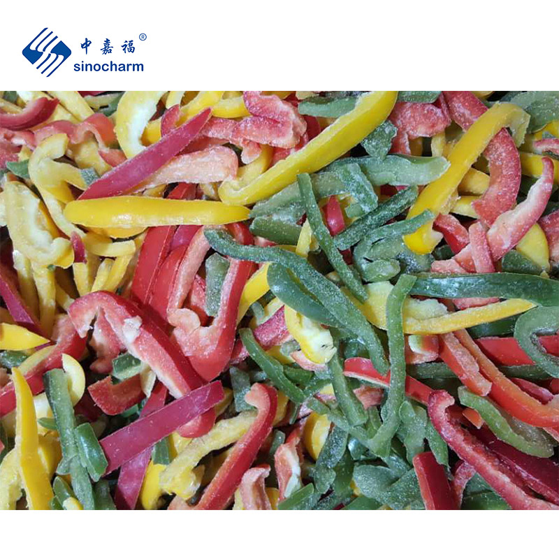 Sinocharm Brc aprobado IQF mezcla de pimientos rojos, verdes y amarillos, pimientos congelados mezclados