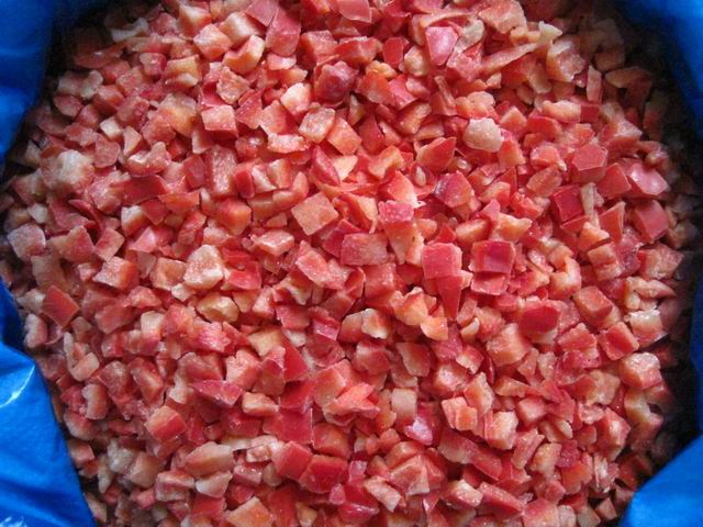 Pimiento congelado picado Brc grado A Sinocharm