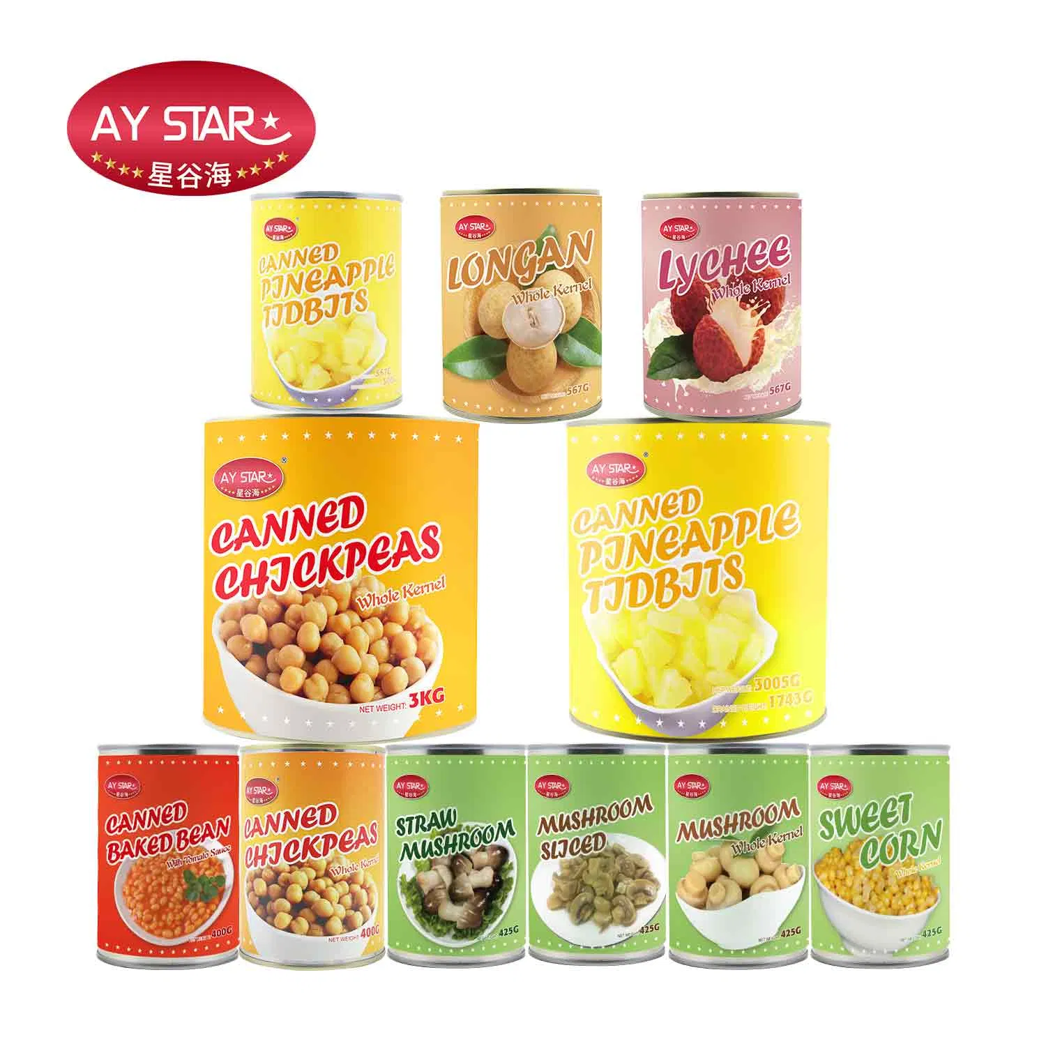 Garbanzos enlatados premium 3kg para comidas y bocadillos saludables