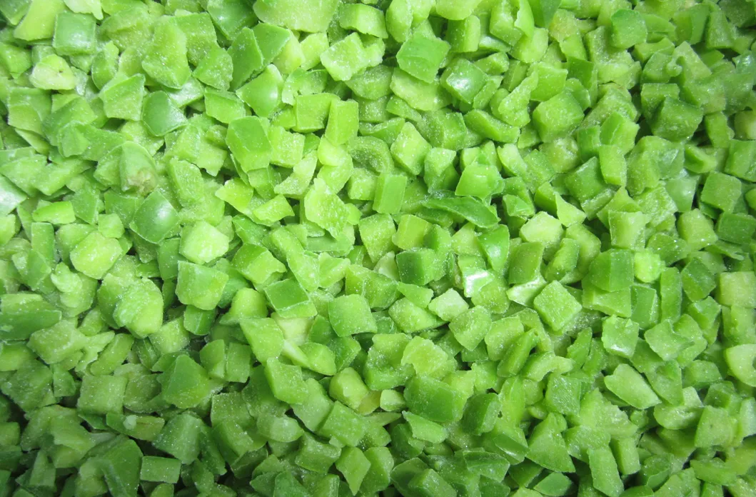 Procesamiento de pimiento verde congelado