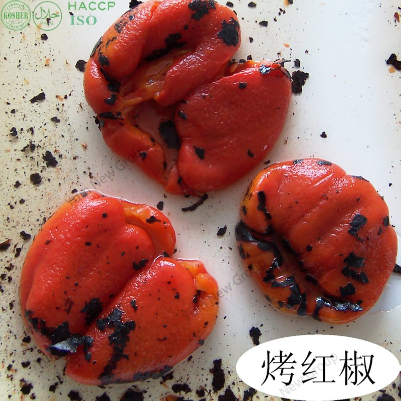 Pimiento rojo asado enlatado de China entero, en rodajas, en dados