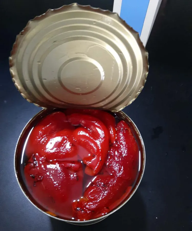 Pimiento morrón rojo y verde enlatado entero y en rodajas