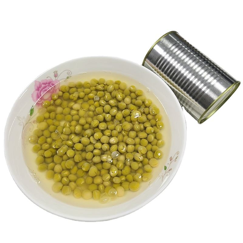 Precio de fábrica al por mayor 400g Guisantes verdes enlatados en salmuera cosecha fresca