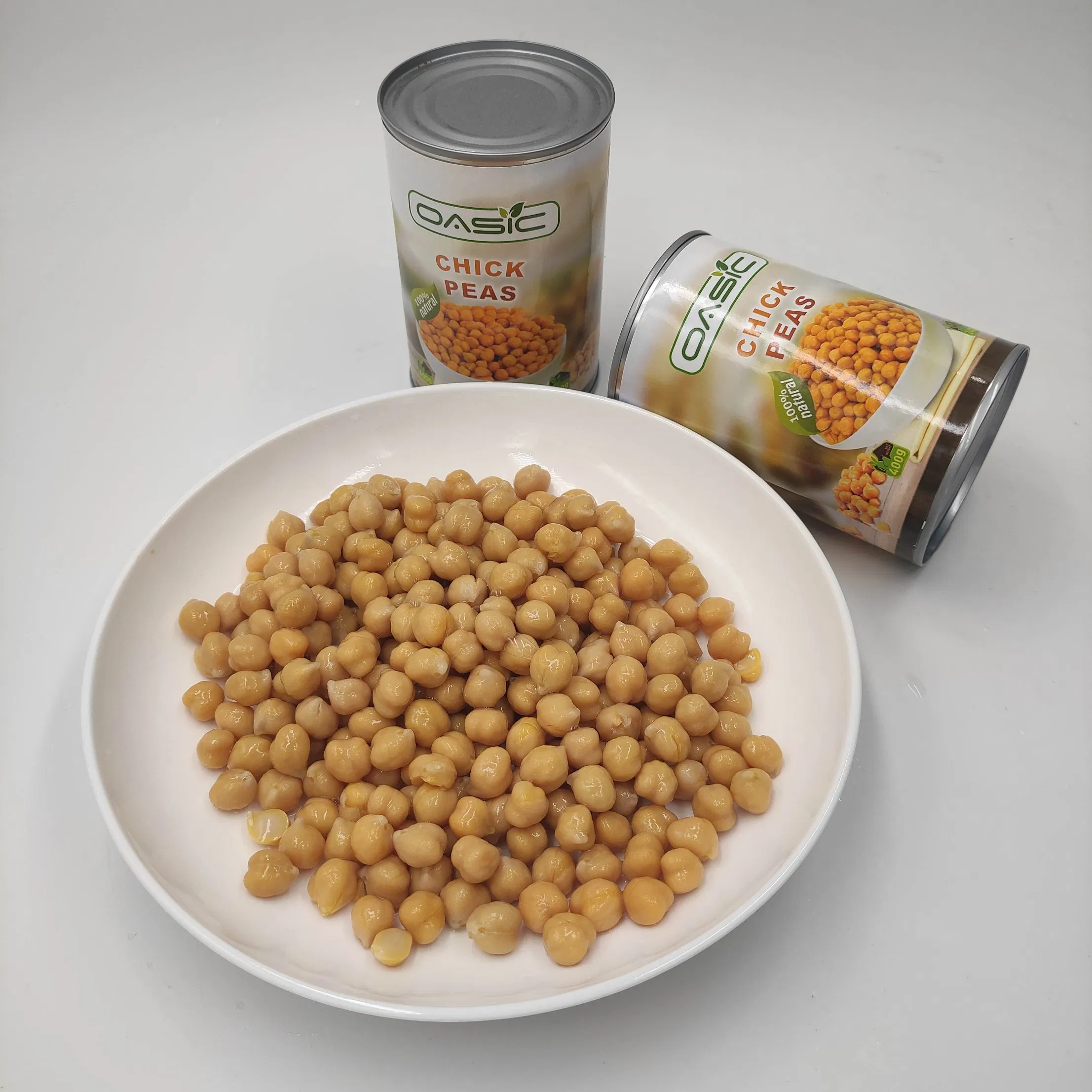 Garbanzos enlatados sin BPA, no transgénicos, sin conservantes añadidos para la fabricación de alimentos